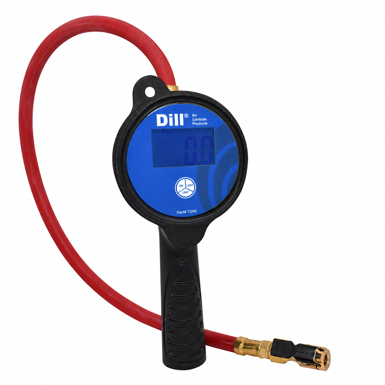 Dill Digital Inflator Gauge 2' Hose w/ European Open Chuck - Valve Hardware and Accessories