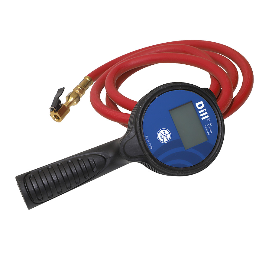 Dill Digital Inflator Gauge 6' Hose w/ European Open Chuck - Gauges / Chucks