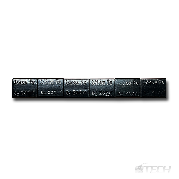 Steel Wheel Weight 0.50 oz. Adhesive 48 Strips/Box Black - Adhesives - Steel