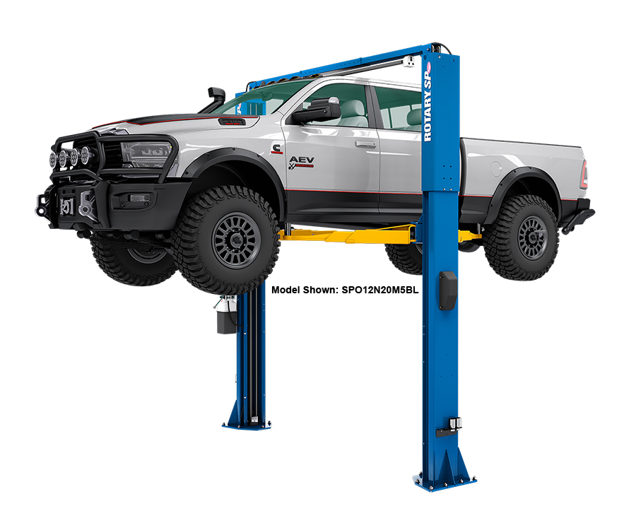 Rotary Two Post Lift AV Arms Cap. 12,000lbs EH3 Blue - Above Ground
