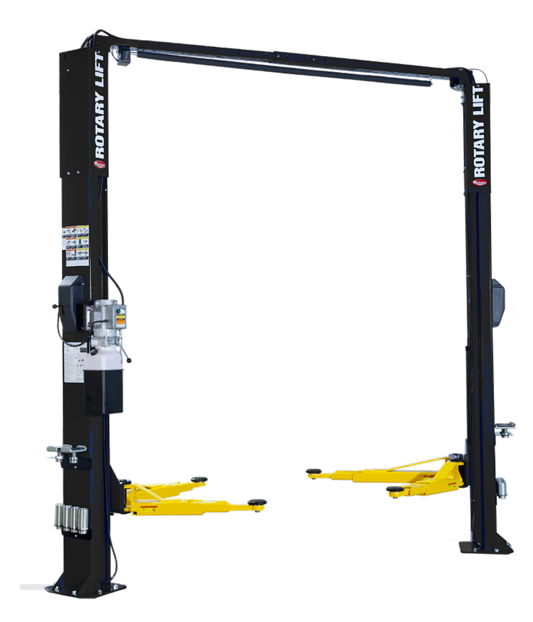 Rotary Two Post Lift Cap. 10,000lbs Black - Above Ground