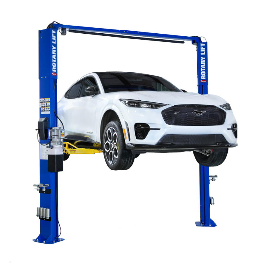 Rotary Two Post Lift Cap. 10,000lbs Blue 2' Ext Ht - Above Ground