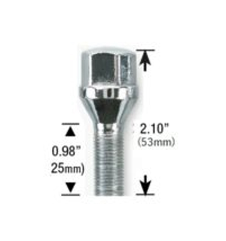 12mm x 1.25 Cone Seat Lug Bolt 30/Box - Passenger Lug Nuts and Acc