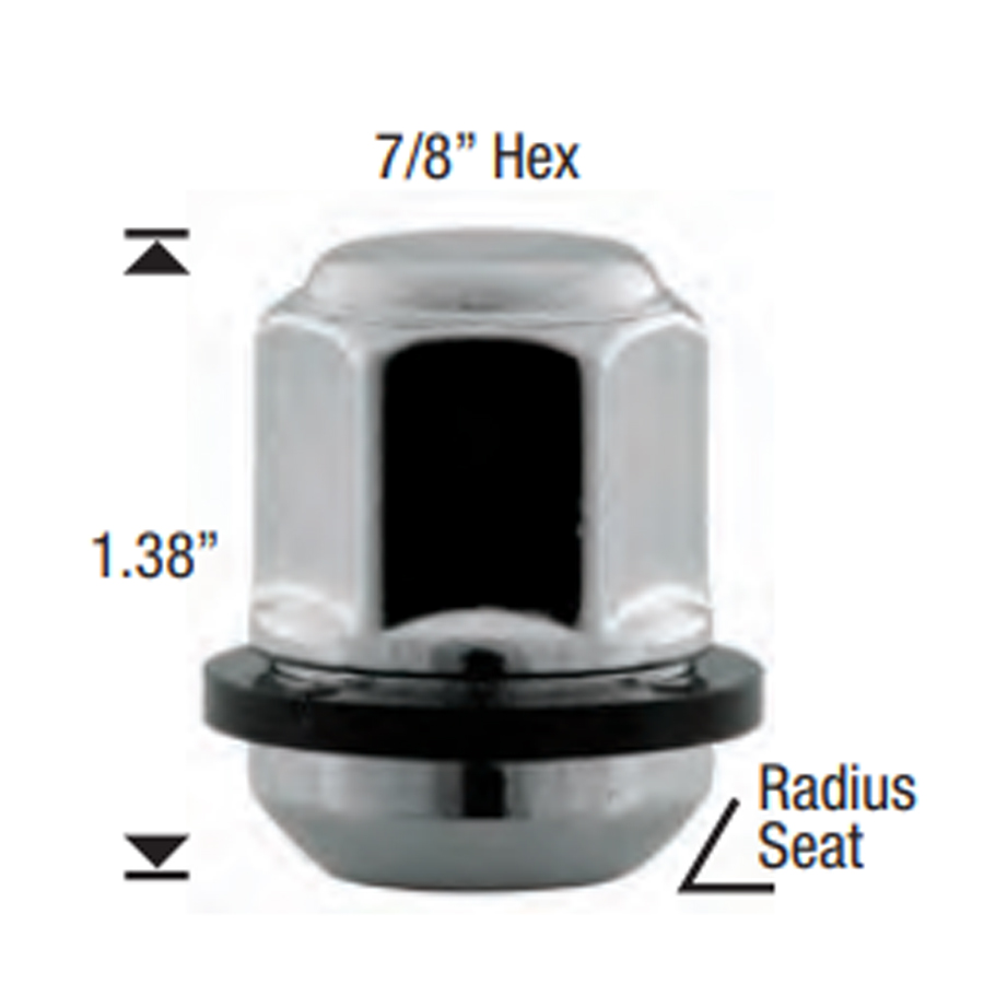 14MM X 1.50 Duplex Radius Seat W/Washer 40/Box - Passenger Lug Nuts and Acc